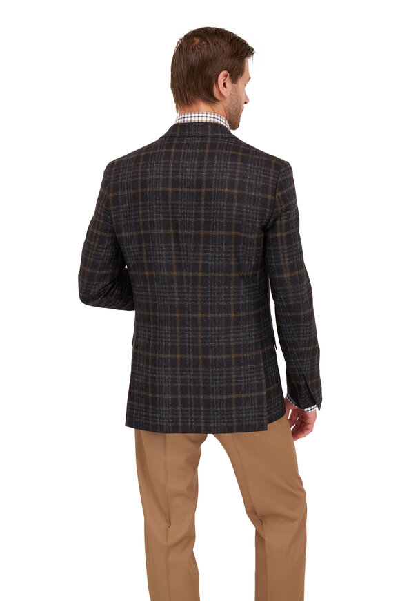 Isaia - Tan & Black Check Dress Shirt