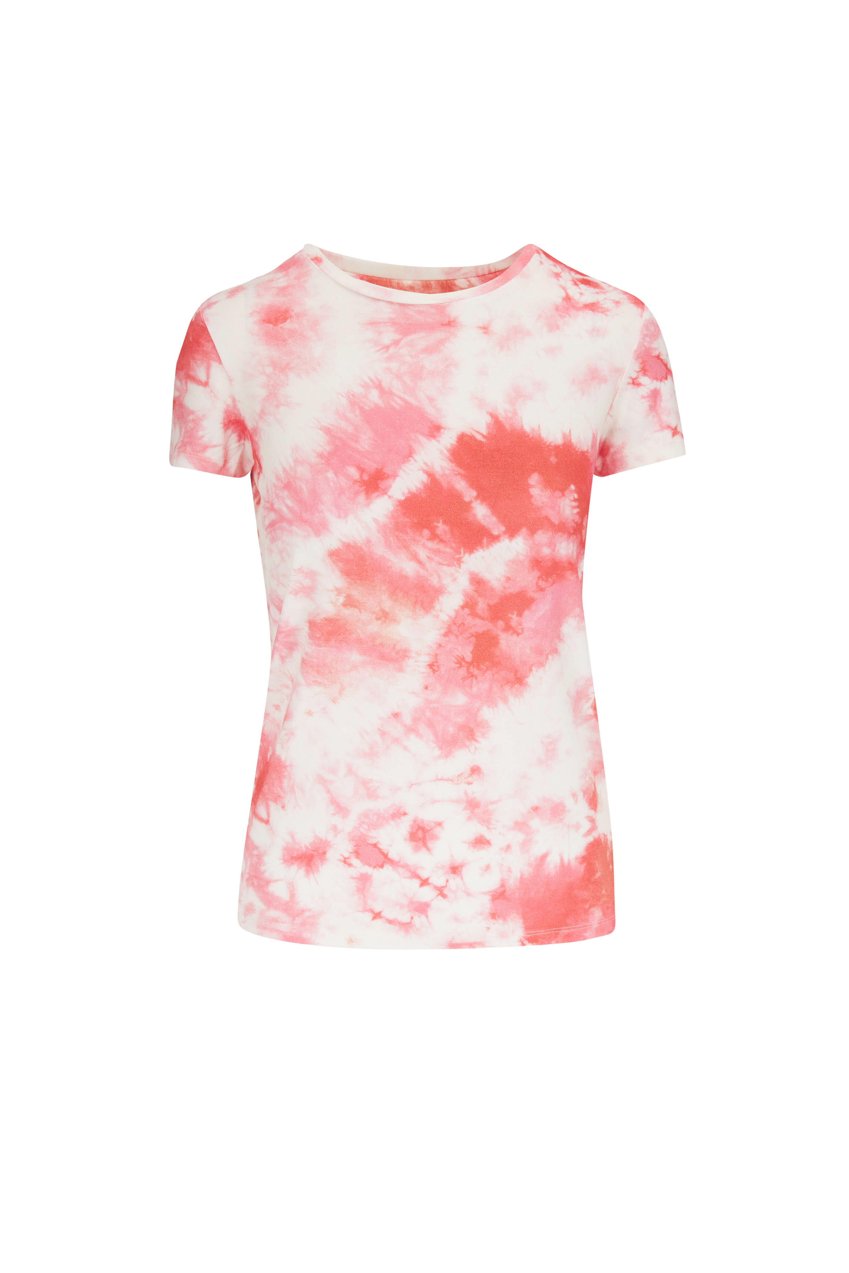 Majestic - Pink Tie-Dye Soft Touch Crewneck T-Shirt