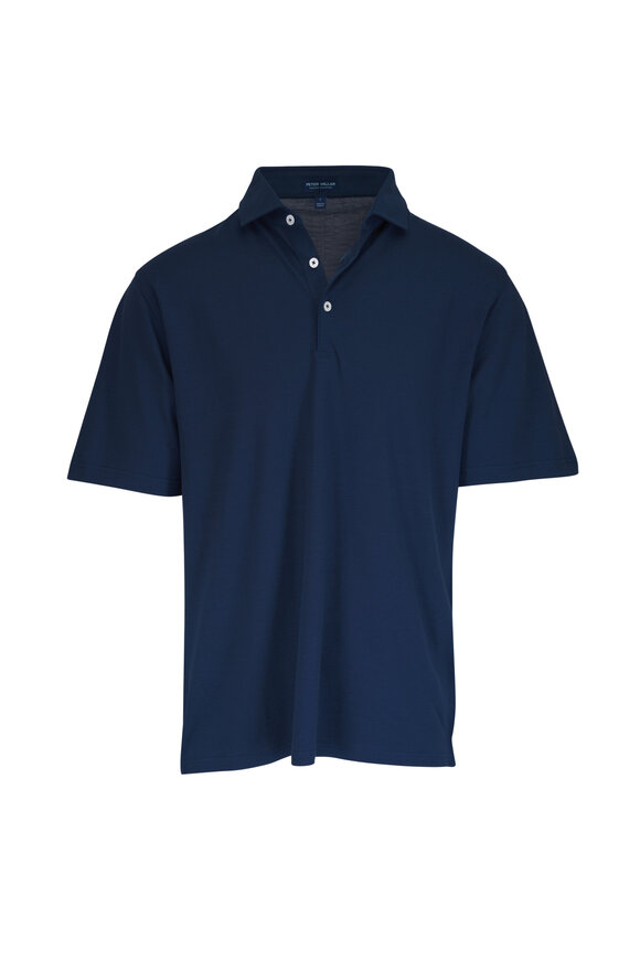 Peter Millar Navy Blue Cool Cotton Short Sleeve Polo - view 1