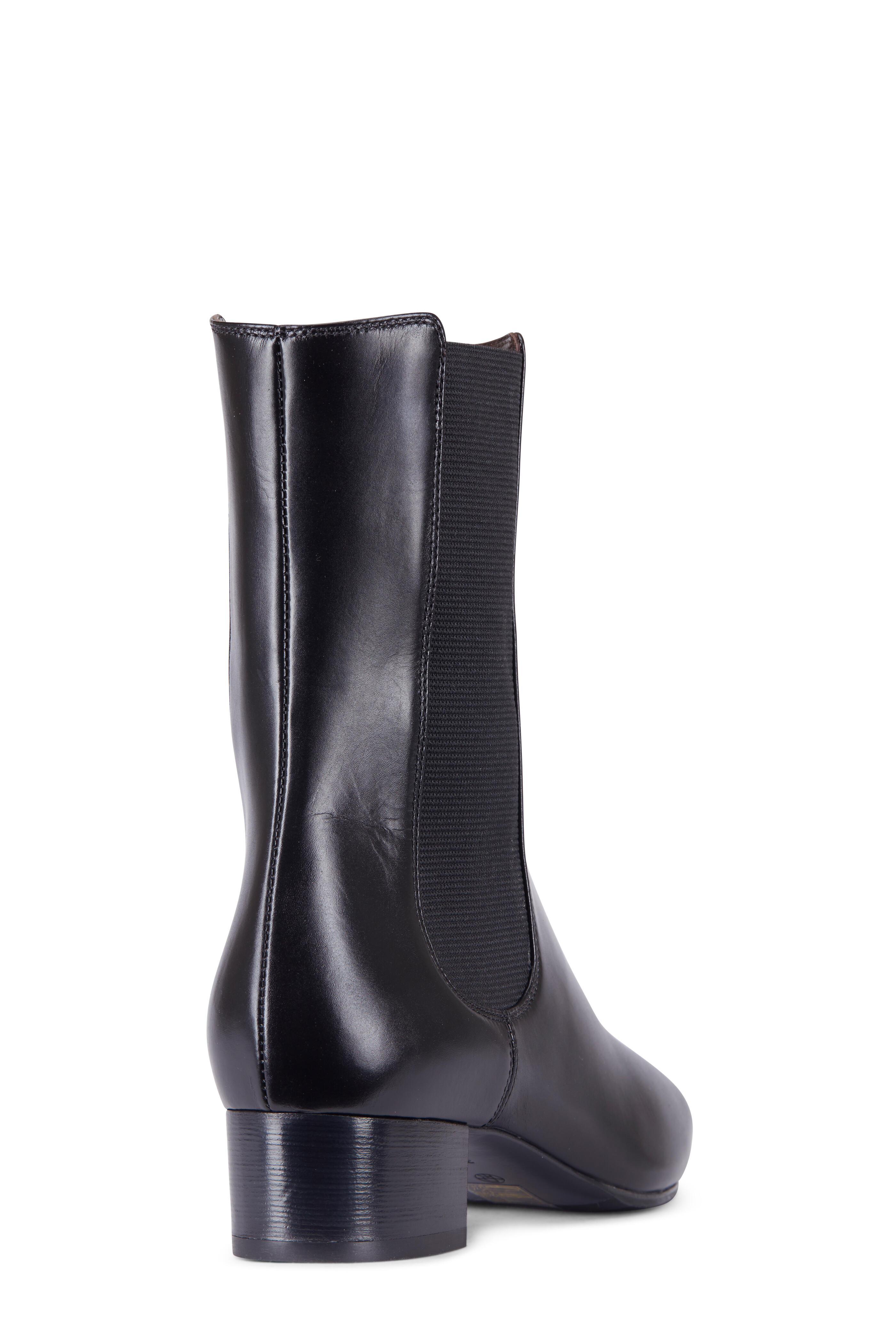 The Row British Boot Black Leather Ankle Boot Mitchell Stores