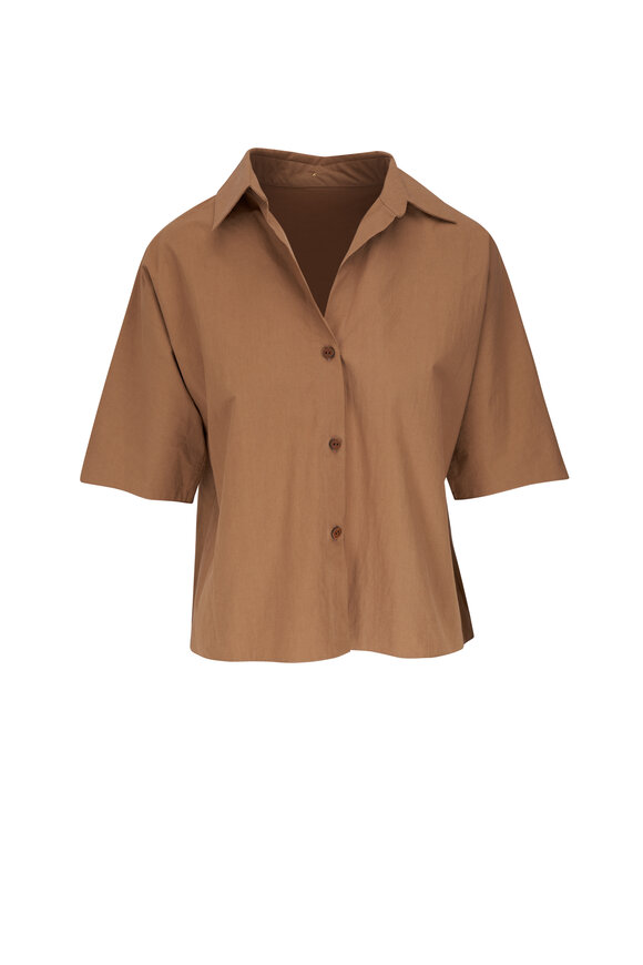 Peter Cohen - Trudy Tan Cotton Broadcloth Shirt 