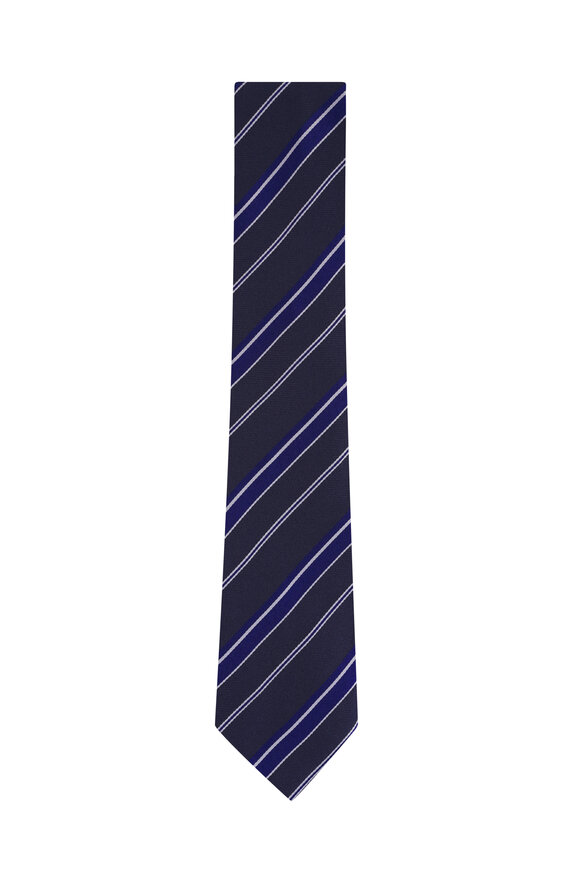 Tom Ford Dark Blue Stripe Silk Necktie - view 1
