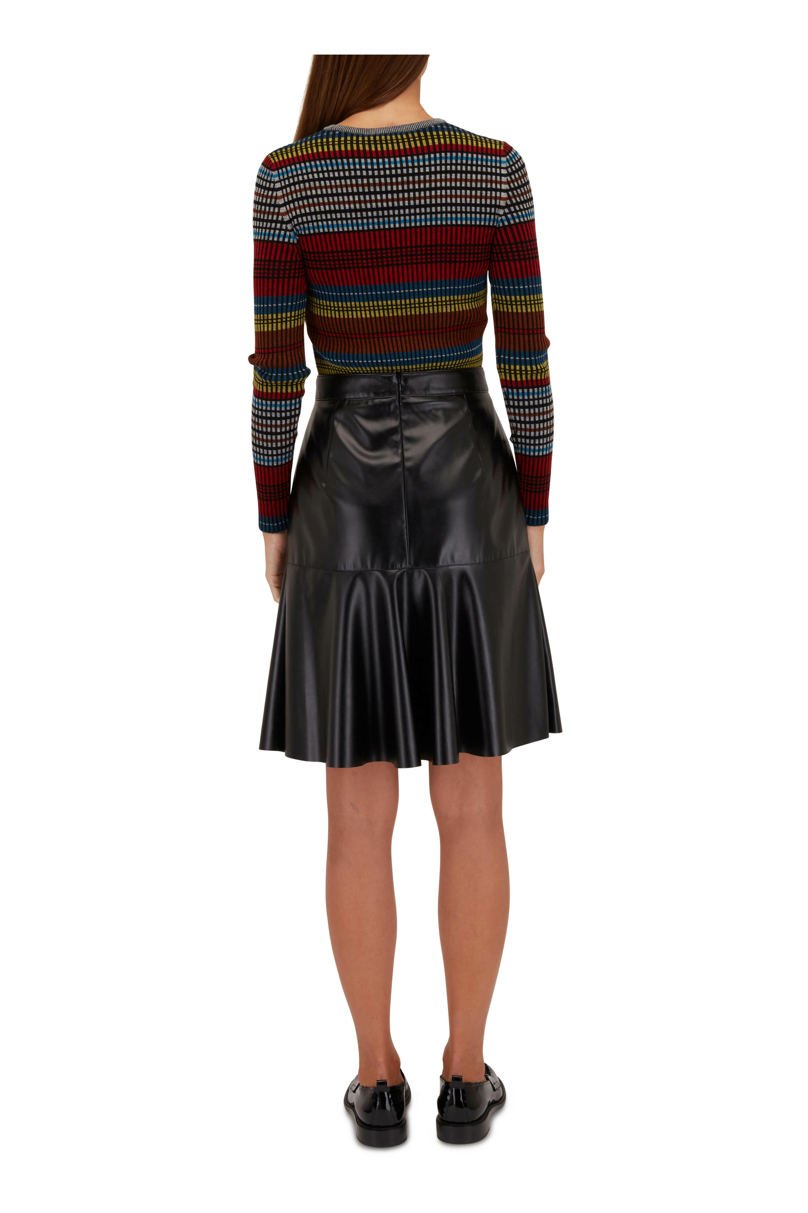 Akris Punto - Vegan Leather Flounce Skirt
