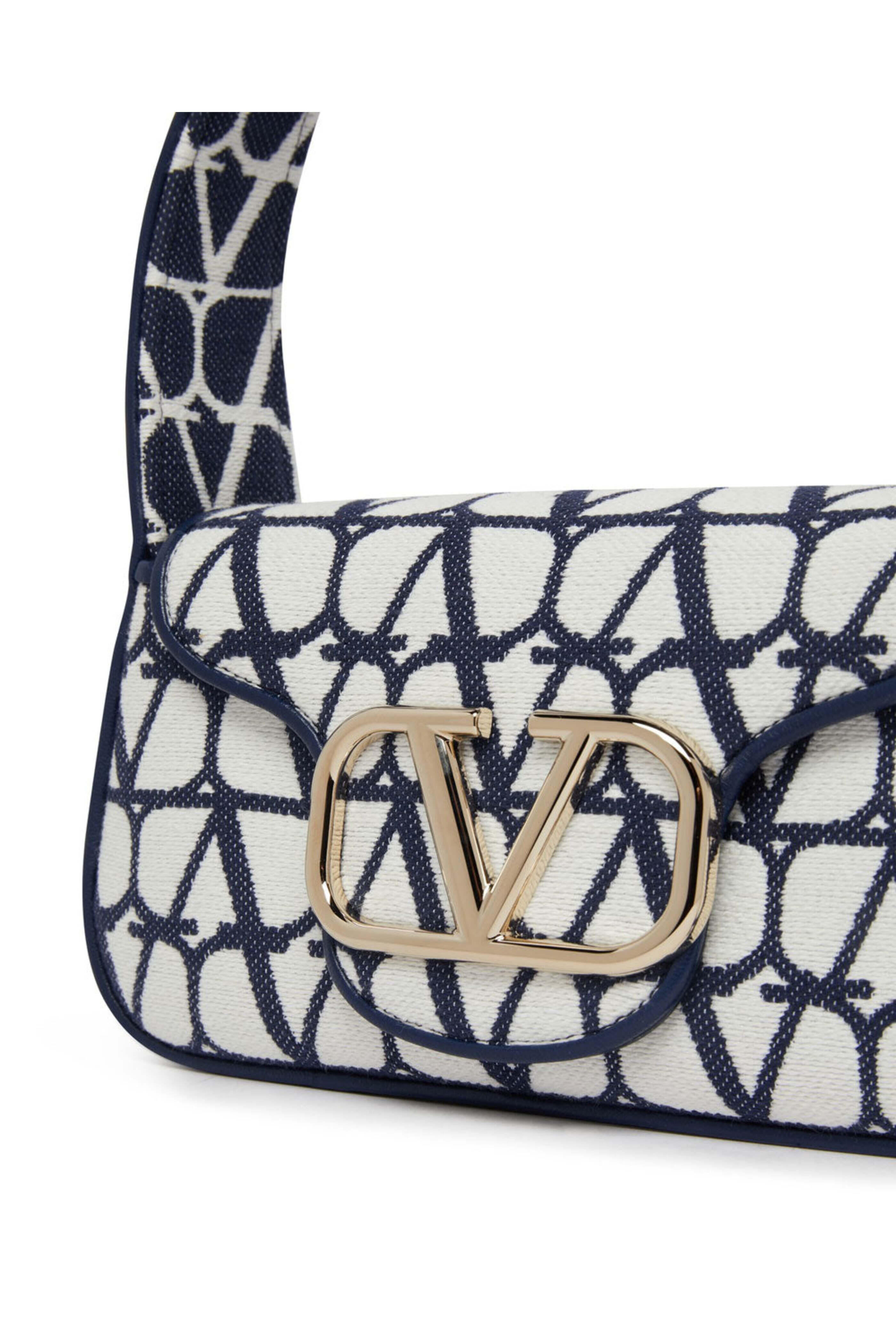 Valentino Garavani - Smal Loco Toile Iconographe Hobo in Blue & White