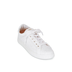 AGL Sade Spring White Flower Cut Out Sneaker Mitchell Stores