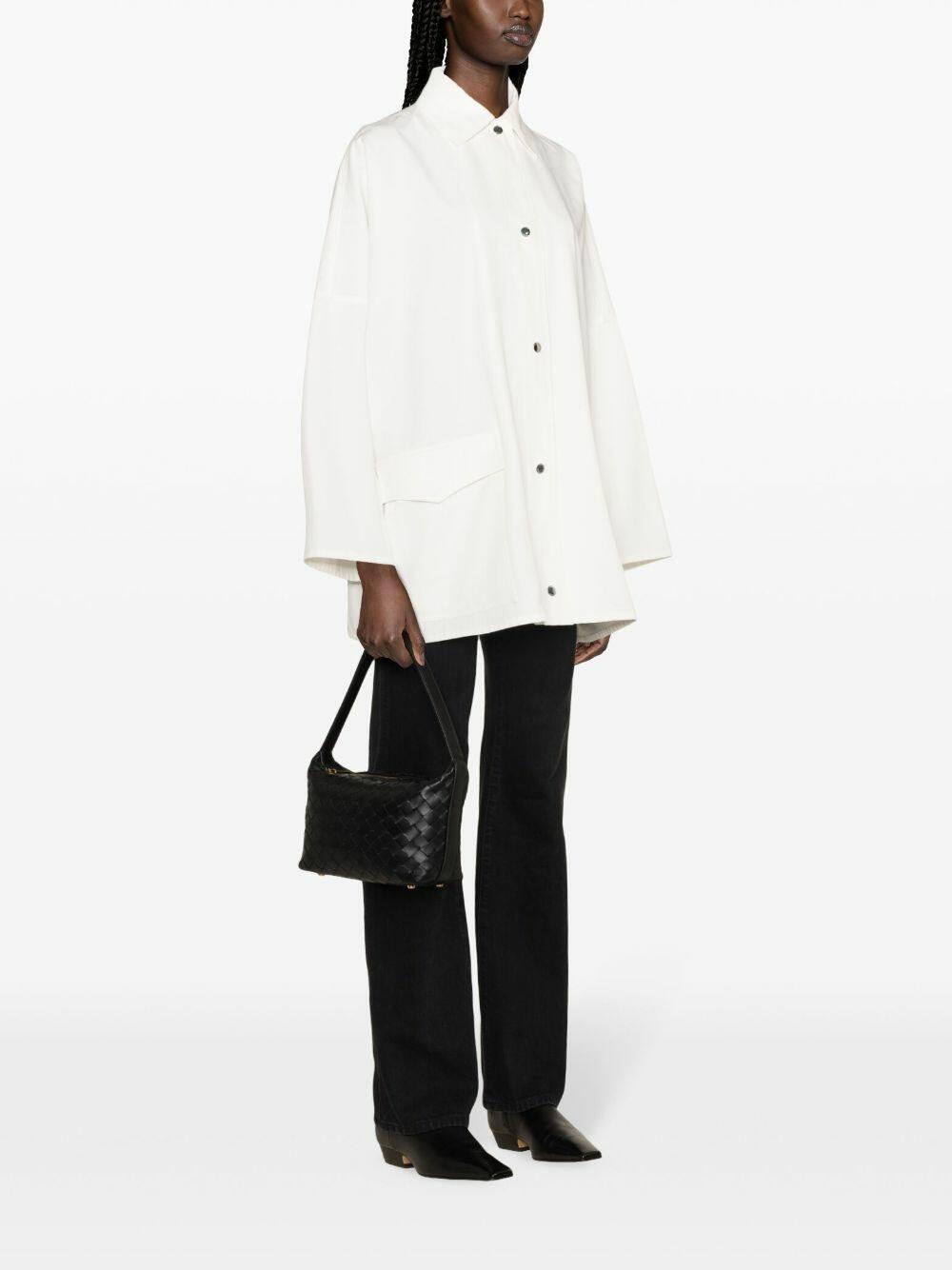 Totême - White Cotton Twill Overshirt | Mitchell Stores