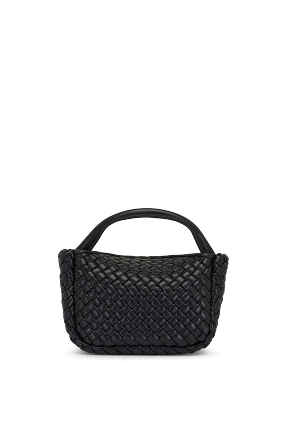 Bottega Veneta - Mini Cobble Black Leather Top-Handle Bag