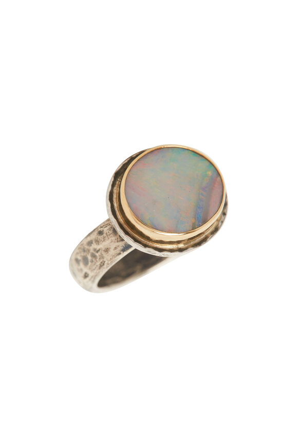 Tina Negri - Small Lightning Ridge Opal Ring