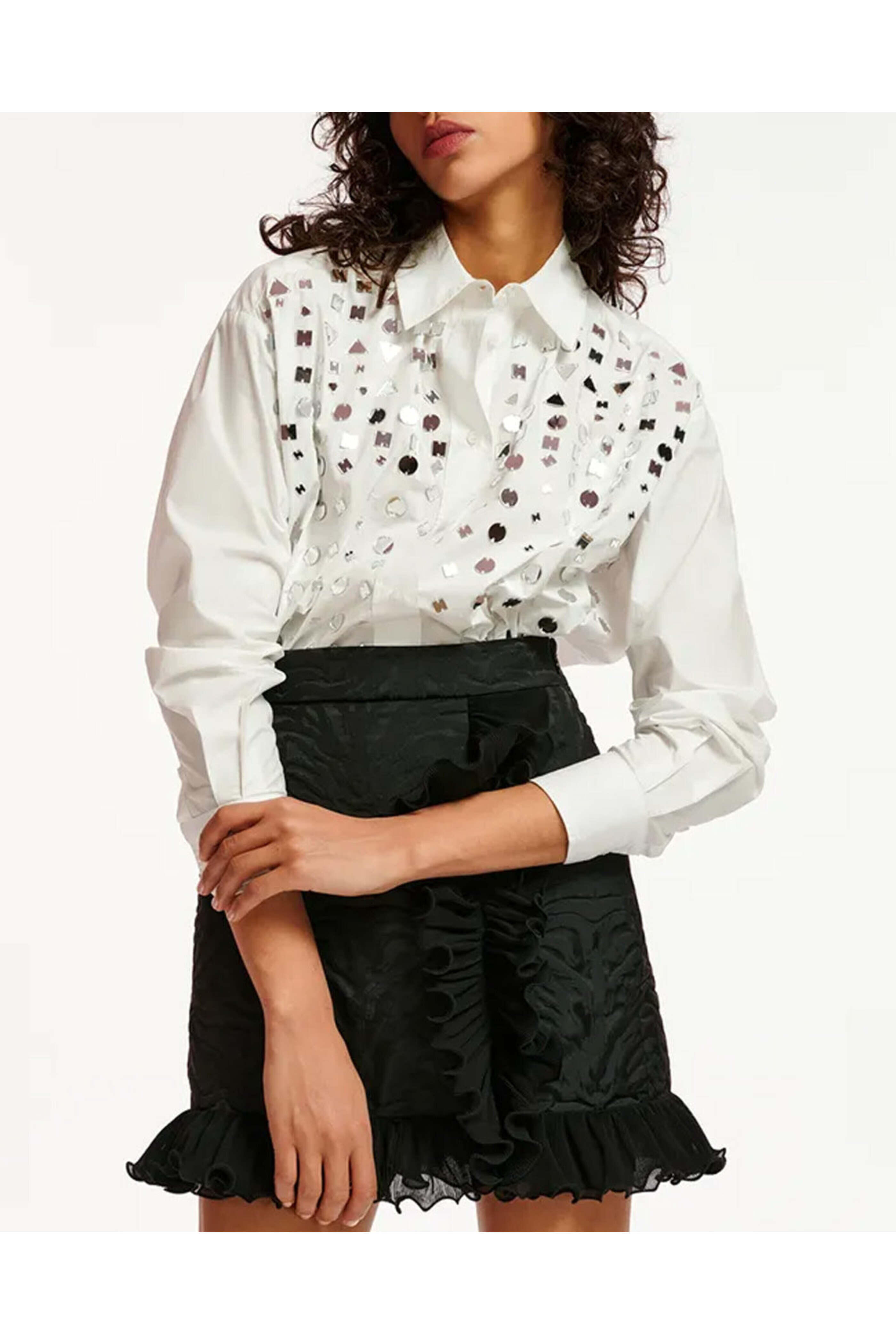 Essentiel Antwerp - Off White Efirework Mirror Shirt