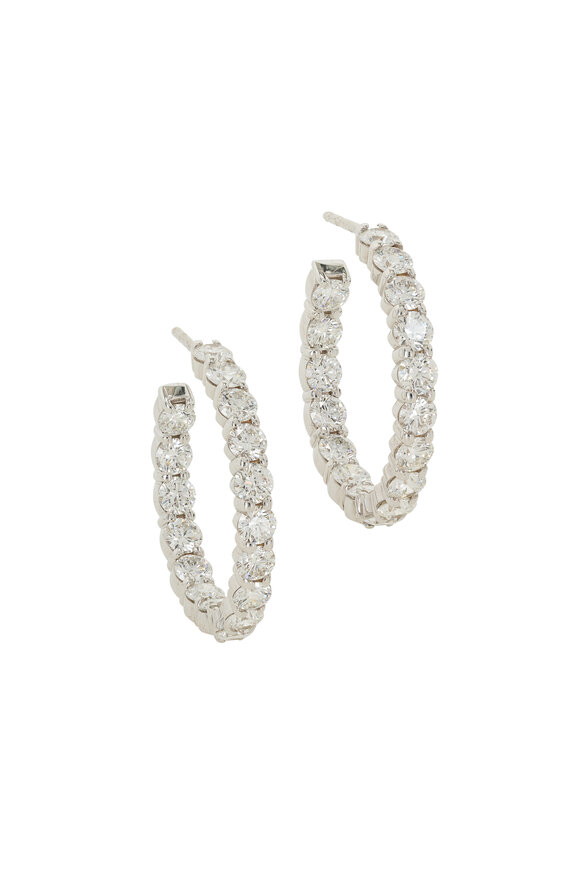 Kwiat 5.20CT White Diamond Hoop Earrings