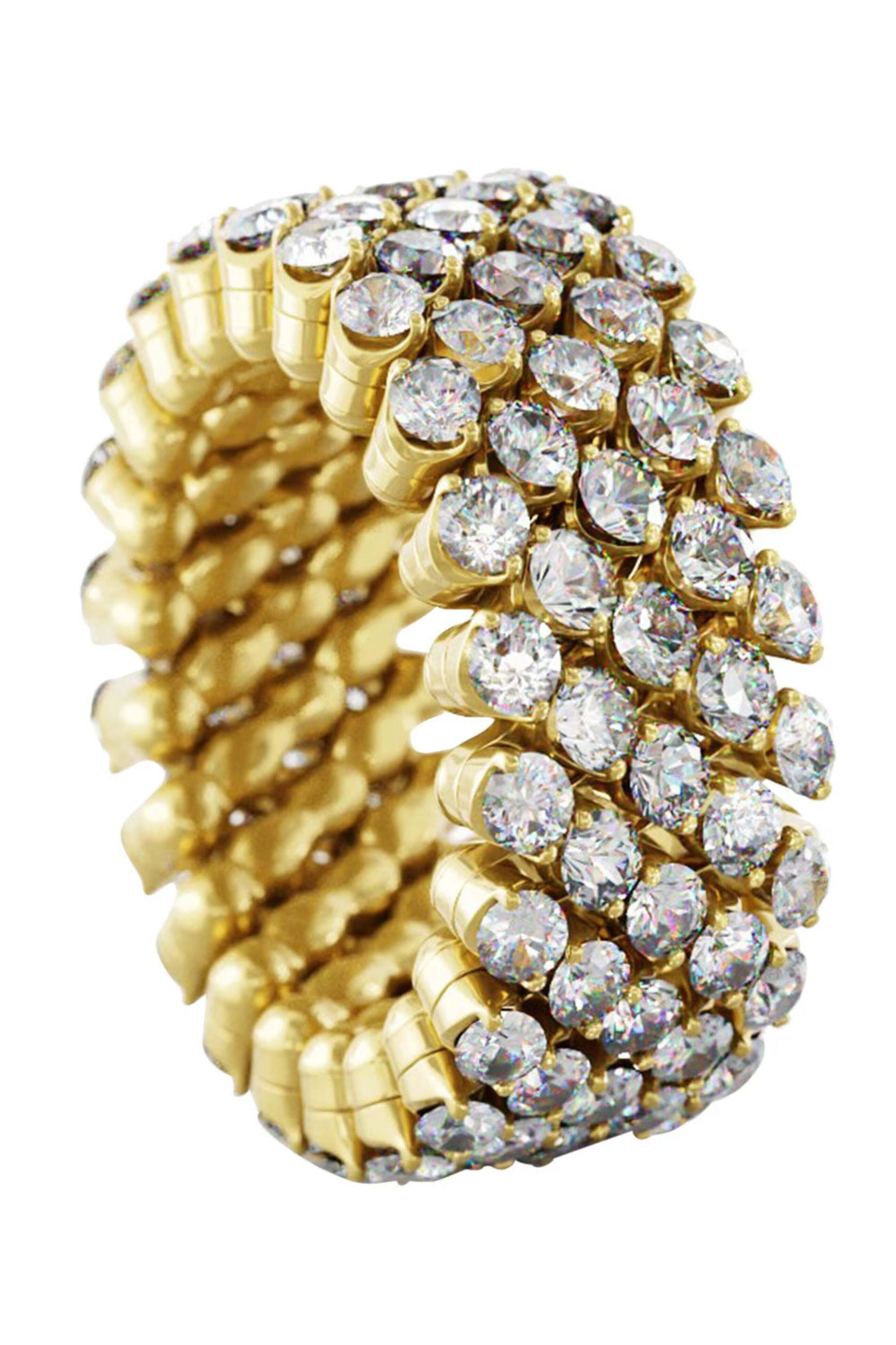 Serafino Consoli - Five Row All Diamond Flex Ring