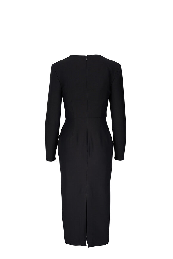 Roland Mouret - Black Wool & Silk Midi Dress | Mitchell Stores