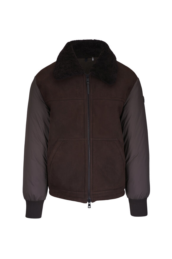 Brunello Cucinelli - Brown Perforated Leather Bomber Jacket