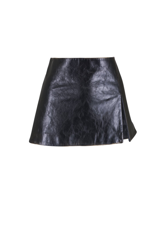 Miu Miu Black Leather Mini Skirt