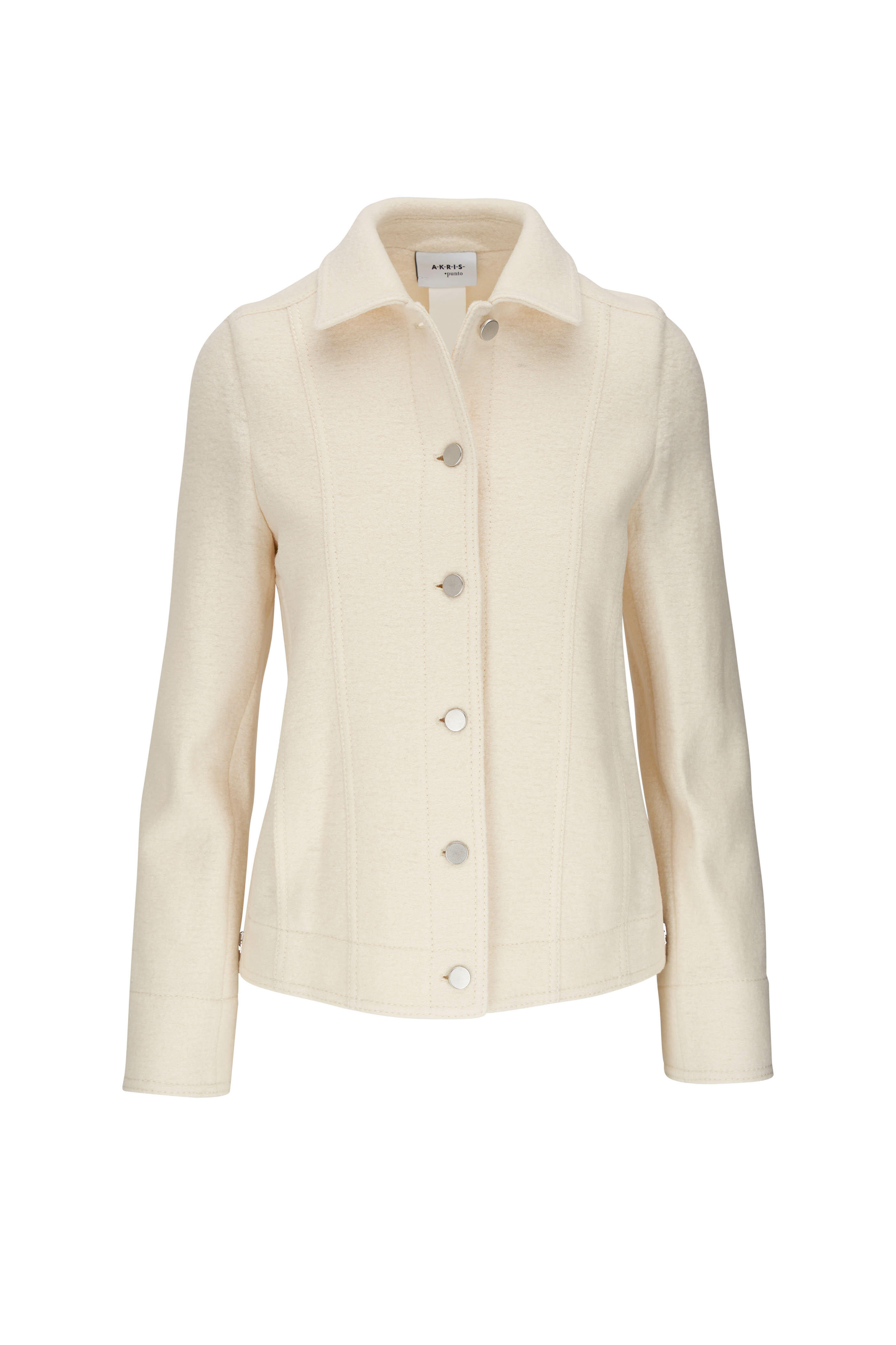 Akris Punto - Cream Denim Style Wool Jacket | Mitchell Stores