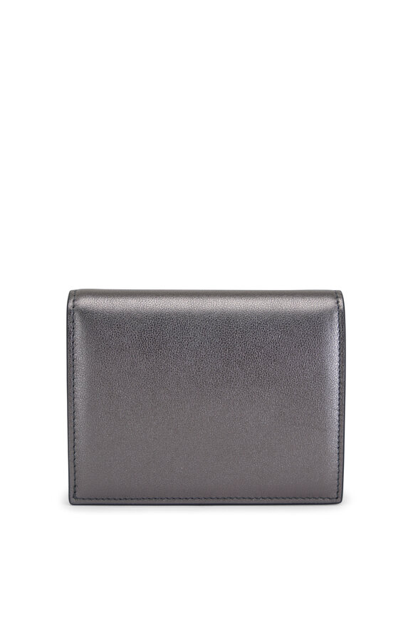 Valentino Garavani - Vlogo Metallic Anthracite Compact Wallet 