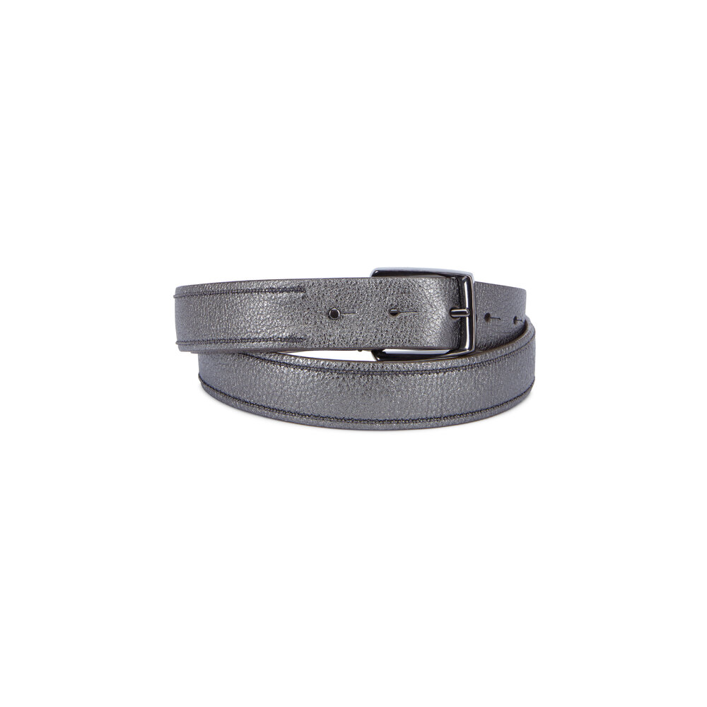 Khaite Women's Benny Black Suede & Silver Buckle Belt | ml by Mitchell Stores