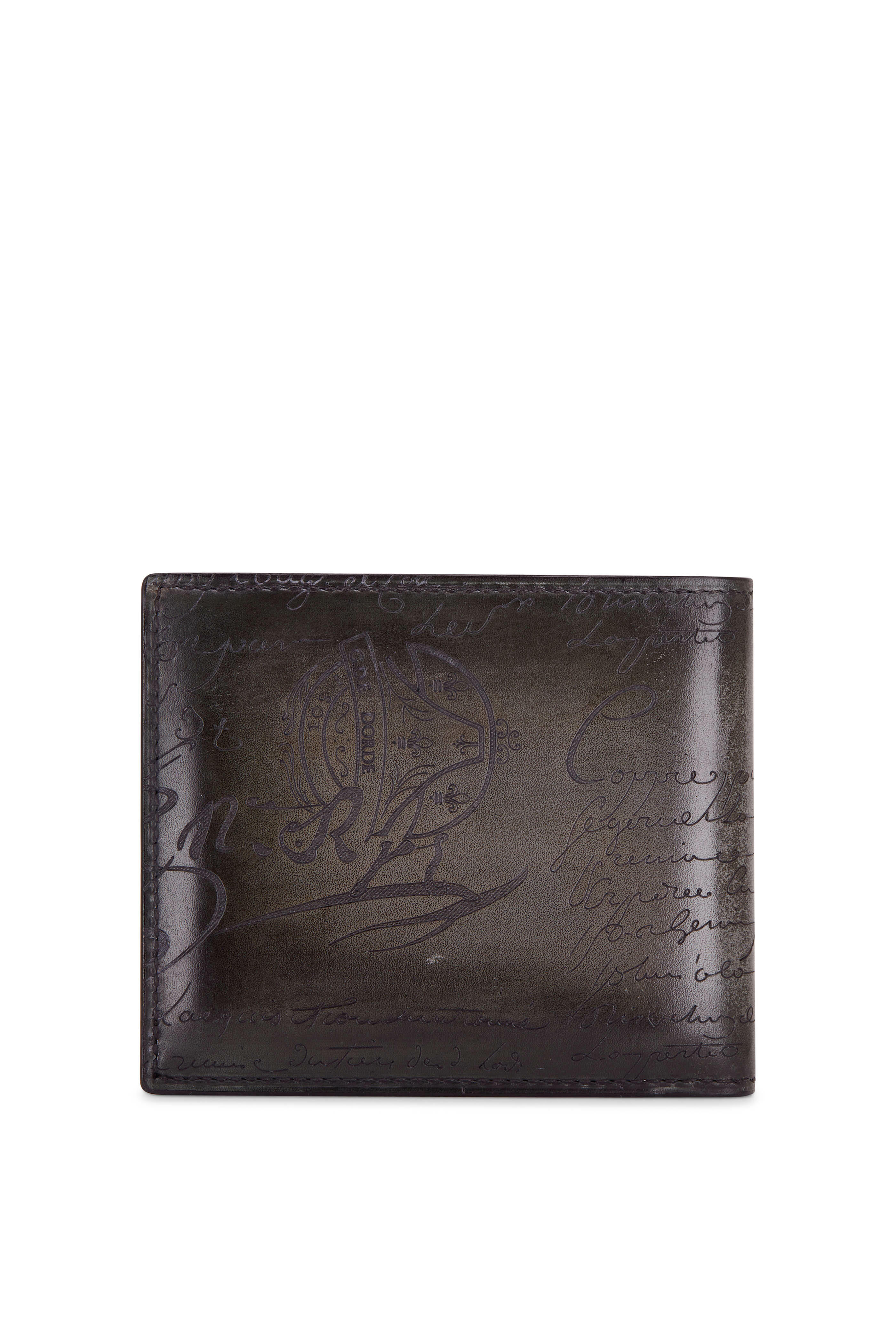 Berluti - Makore Gray Leather Bi-Fold Wallet | Mitchell Stores
