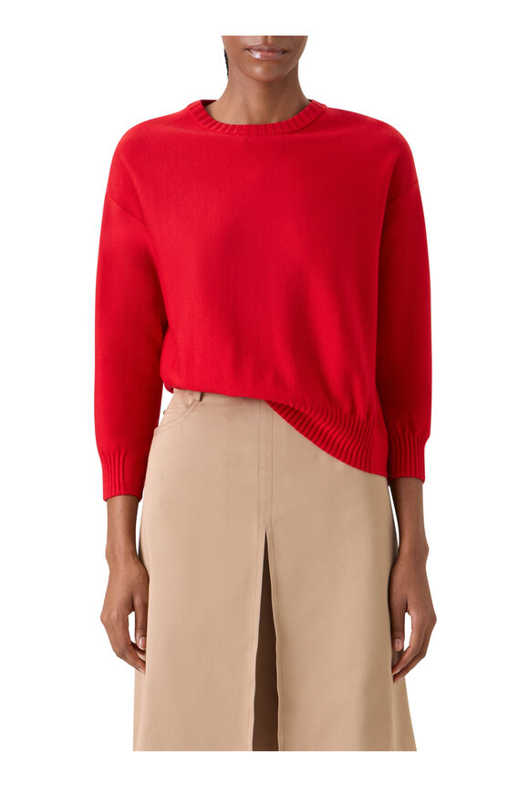 Akris Punto Cherry Wool Ruched Knit Sweater - view 2