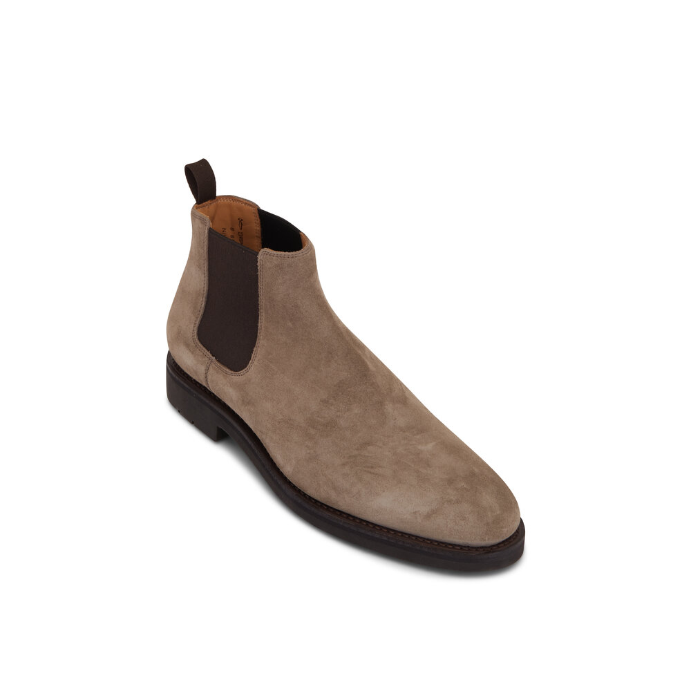 Heschung - Fusain Hydrovelours Taupe Boot | Mitchell Stores