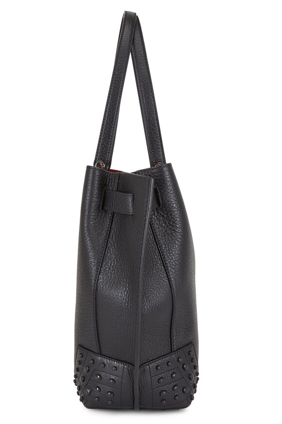 Tod's - Wave Black Pebbled Leather Small Tote 