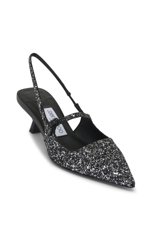 パンプス AMITA SLINGBACK White Fishnet Mesh and Latte Nappa Slingback Pumps | AMITA