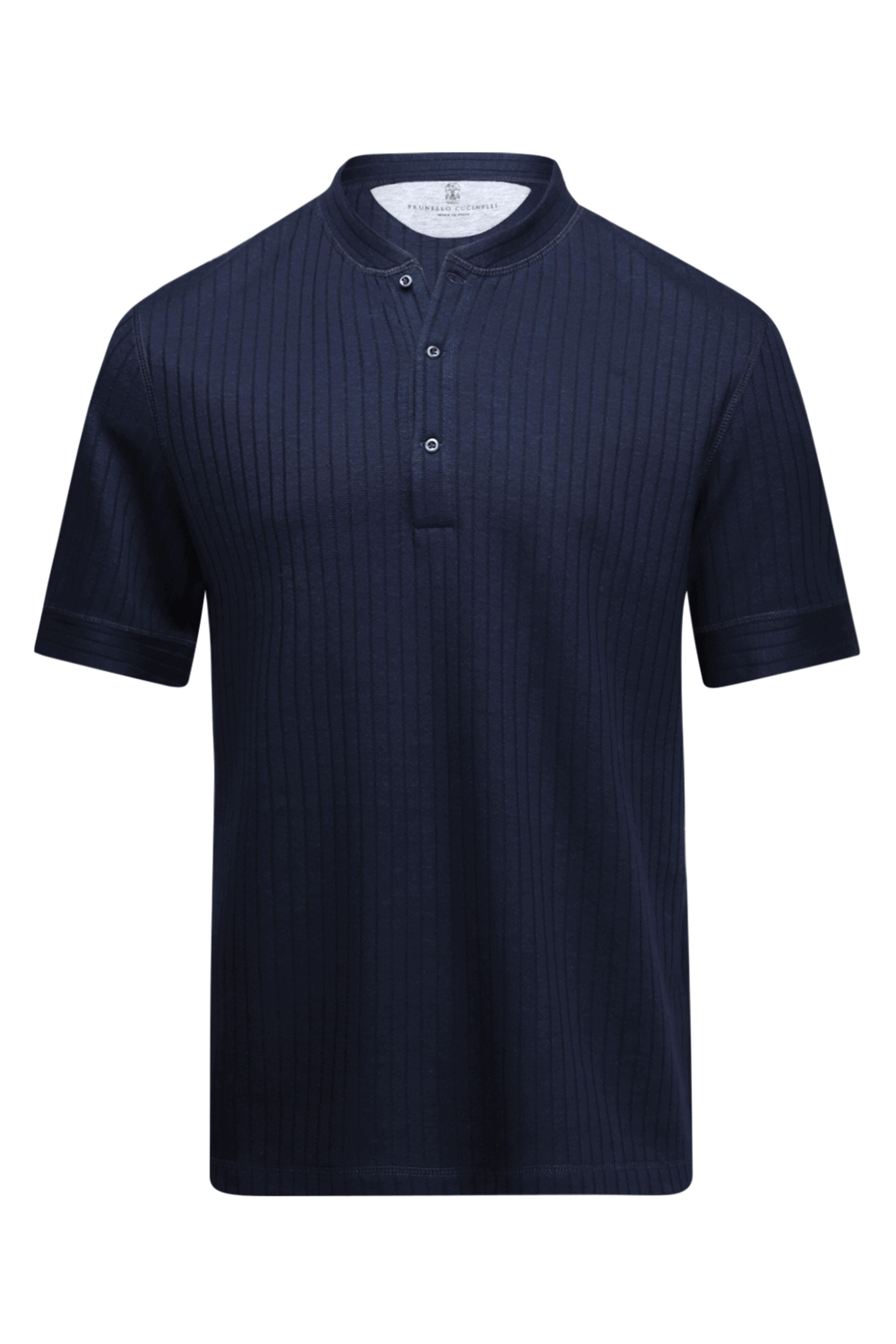 【送料込】BRUNELLO CUCINELLI ヘンリーネックTシャツ Henley collar T-shirt for Man in White | Brunello Cucinelli