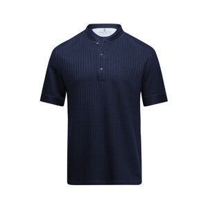 Brunello Cucinelli - Navy Blue Henley Tee | Mitchell Stores