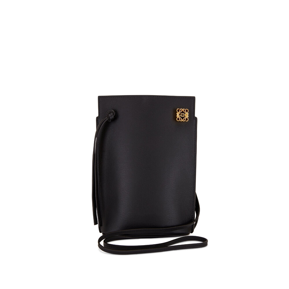 Loewe - Dice Pocket Anagram Black Leather Shoulder Bag