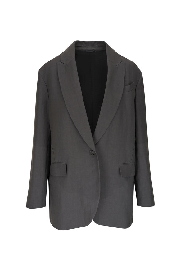 Brunello Cucinelli - Charcoal Gray Single Button Jacket