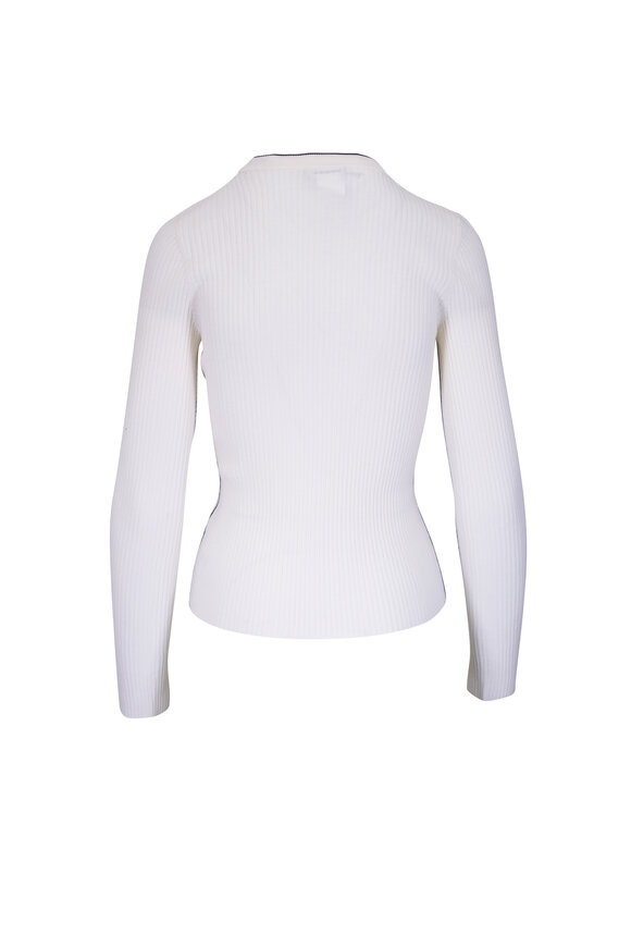 Akris Punto - Cream & Black Wool Crewneck Sweater