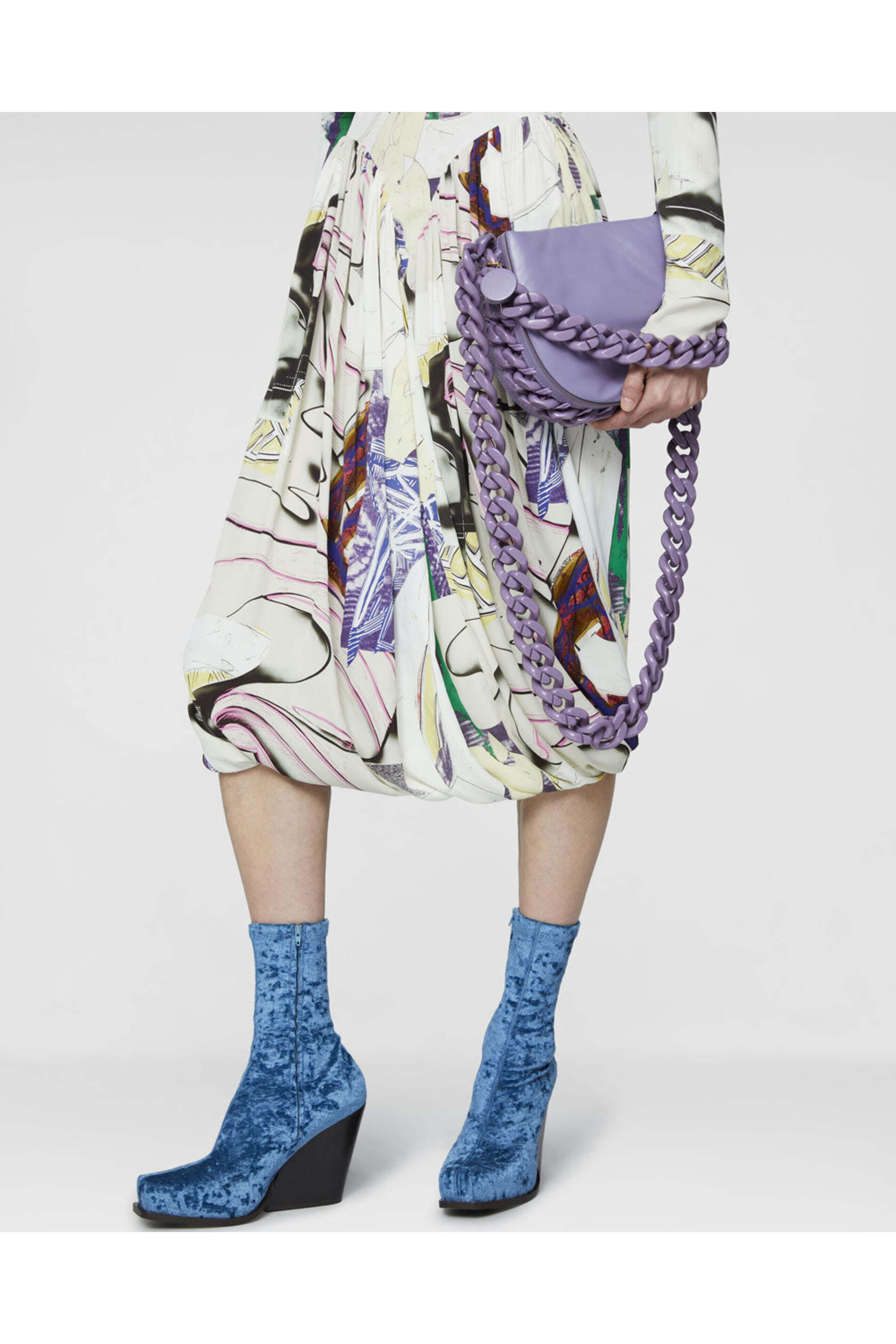 Stella McCartney - Small Puffy Tonal Frayme Shoulder Bag in Grape