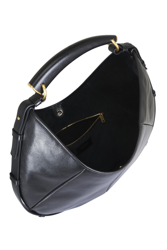 Saint Laurent Medium Mombasa Black Leather Top Handle Bag - view 4