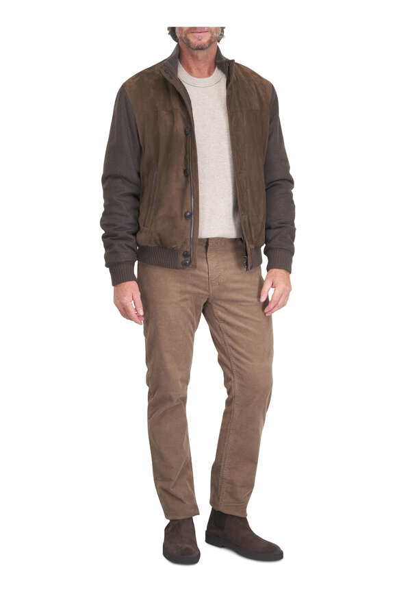 Fedeli Villard Brown Mixed Media Jacket - view 2