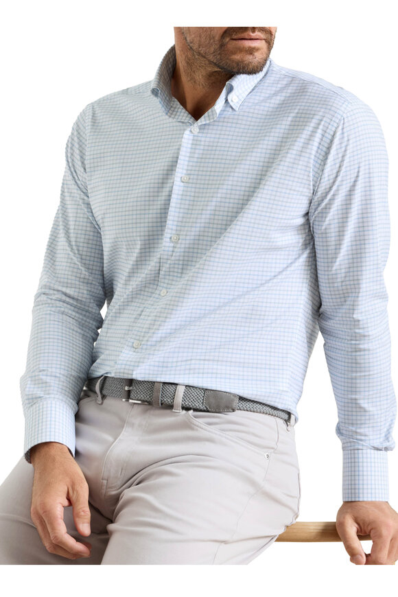 Peter Millar Rommel Cottage Blue Performance Twill Sport Shirt - view 2