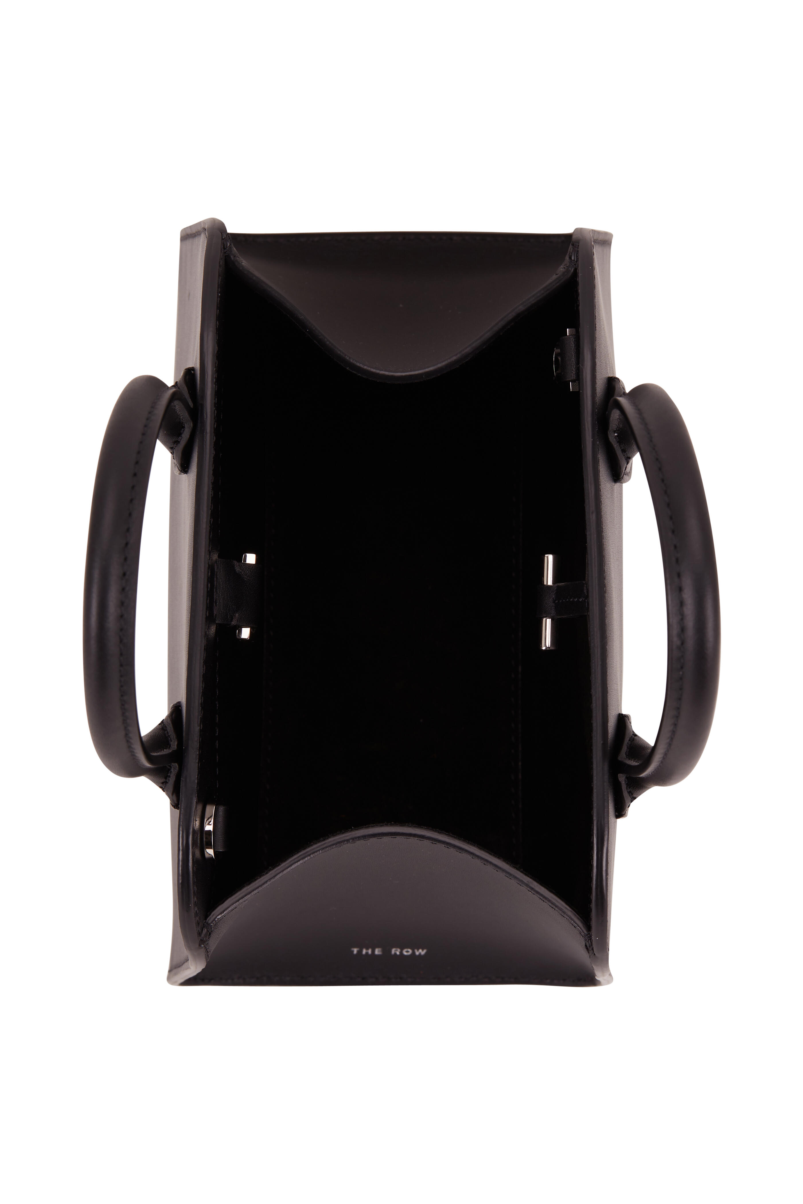 The Row - Margaux 705 Black Leather Mini Top Handle Bag