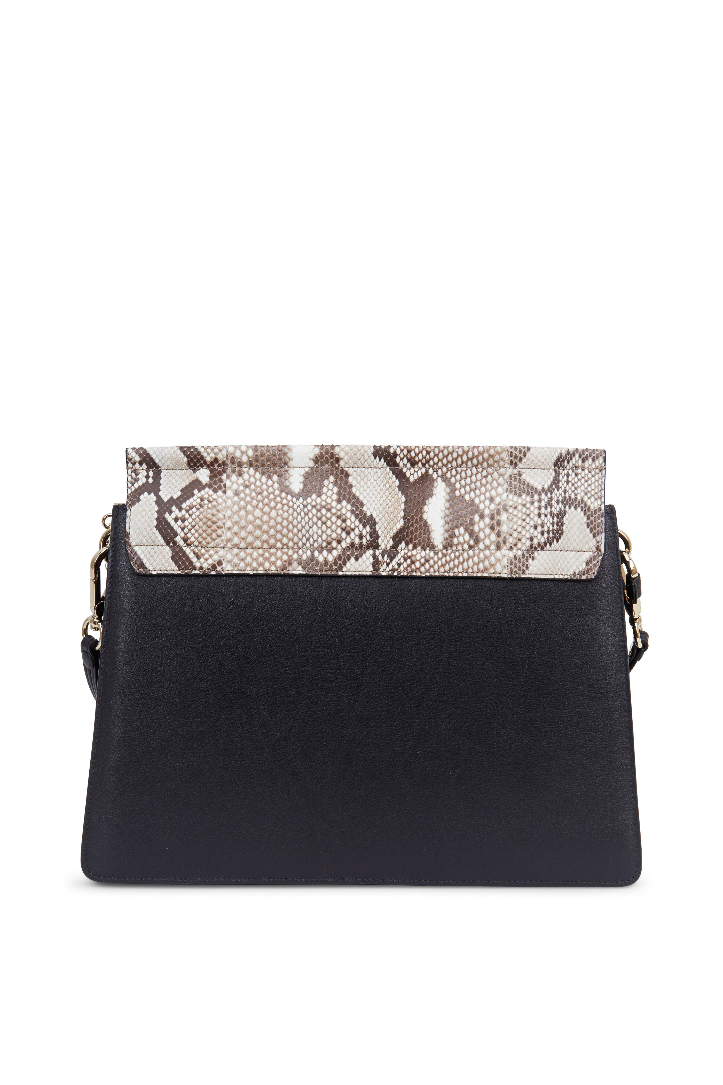 Chloé - Faye Python & Black Leather Medium Shoulder Bag