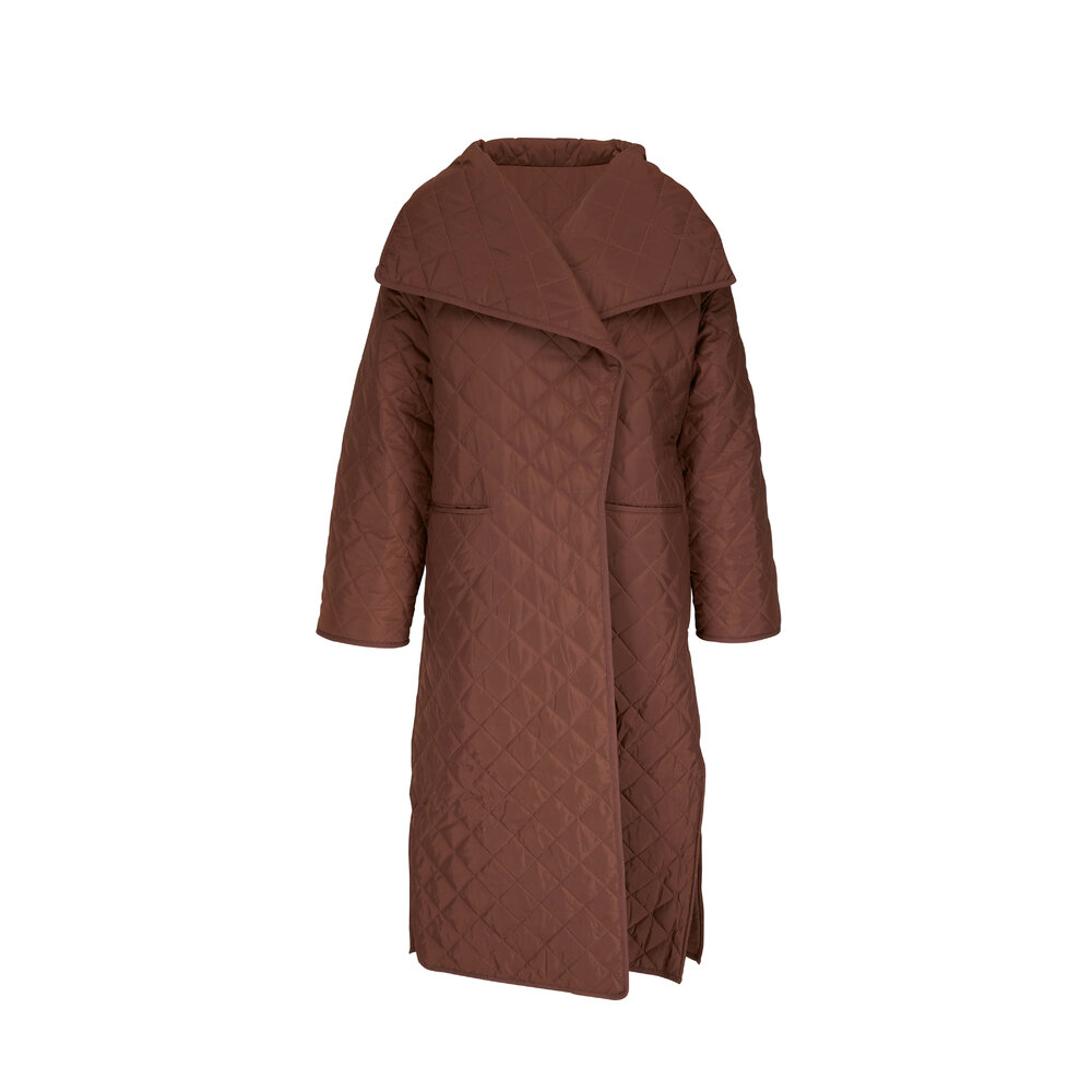Totême - Saddle Brown Signature Quilted Coat | Mitchell Stores