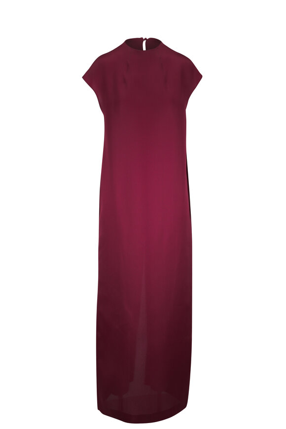 Khaite Lohan Oxblood Silk Maxi Dress