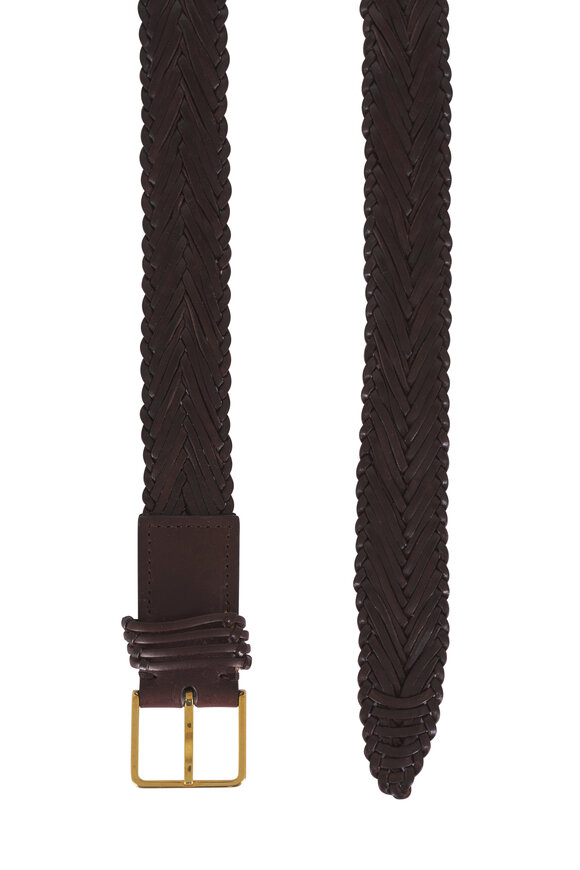 The Row Fisherman Dark Brown Woven Leather Belt - view 2