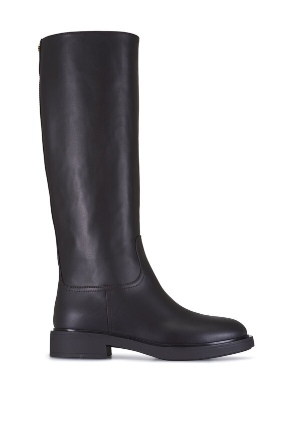 Gianvito Rossi Ascot Mocha Leather Tall Riding Boot - view 2