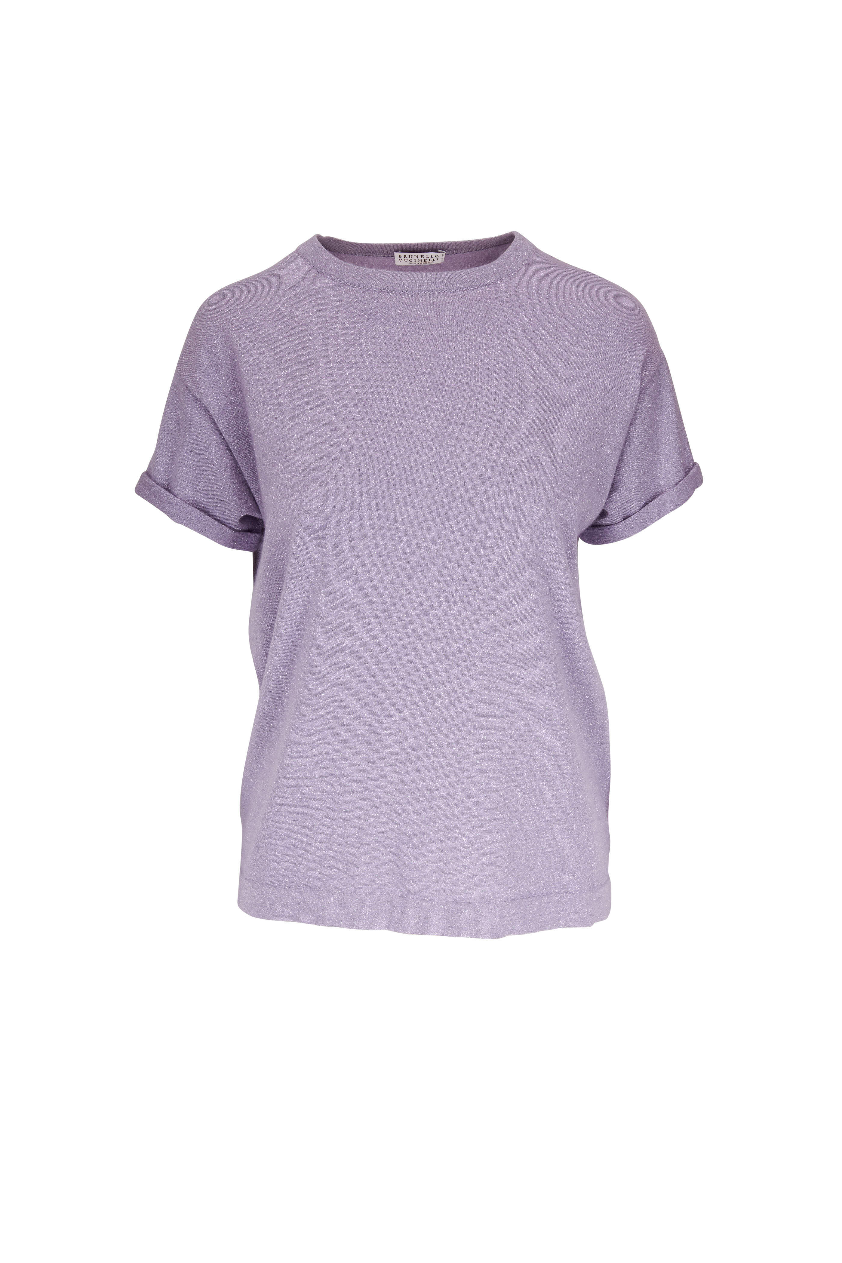 Brunello Cucinelli 薄紫 半袖 Brunello Cucinelli - Lavender Lurex Short Sleeve T-Shirt