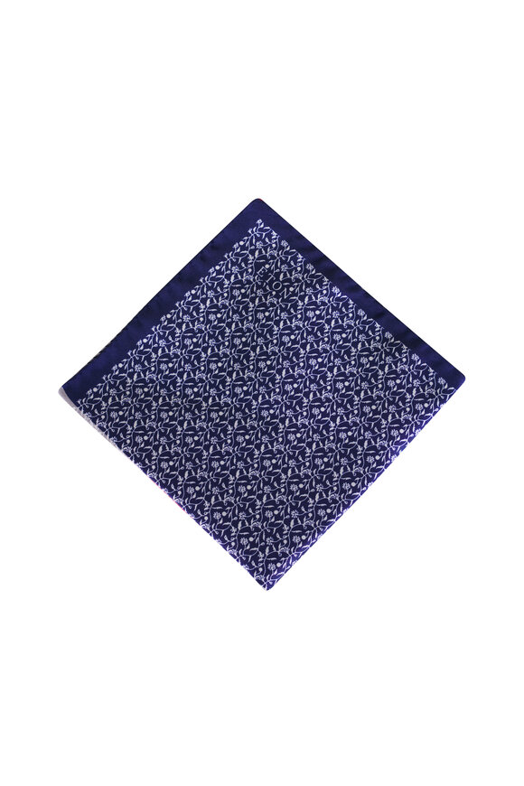 Eton Multicolor Four Sided Floral Print Pocket Square