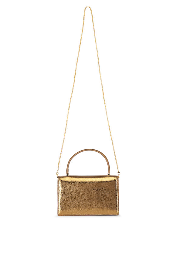 Akris Mini Alice Bronze & Gold Satin Top Handle Bag - view 3