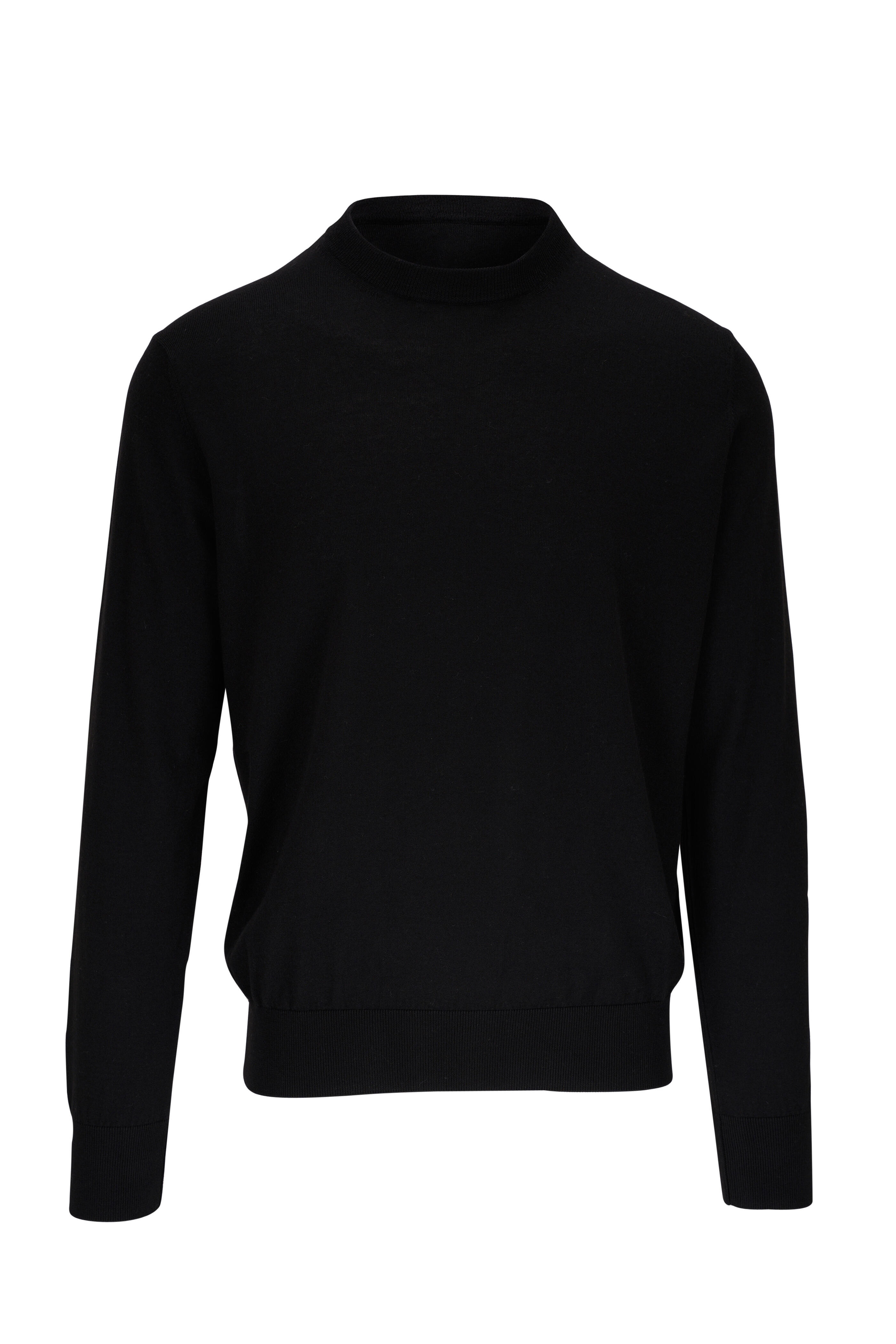 Agnona - Black Cashmere & Silk Crewneck Sweater