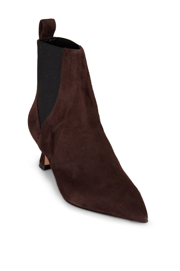 Malone Souliers Carolyn Ebony Suede Short Boot, 45mm - view 1
