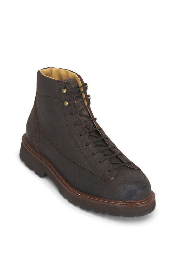 Brunello Cucinelli Hiker Brown Urban Suede Boot