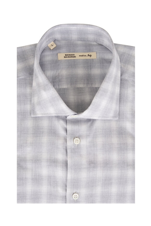 Maurizio Baldassari Santini Light Gray Check Sport Shirt - view 1