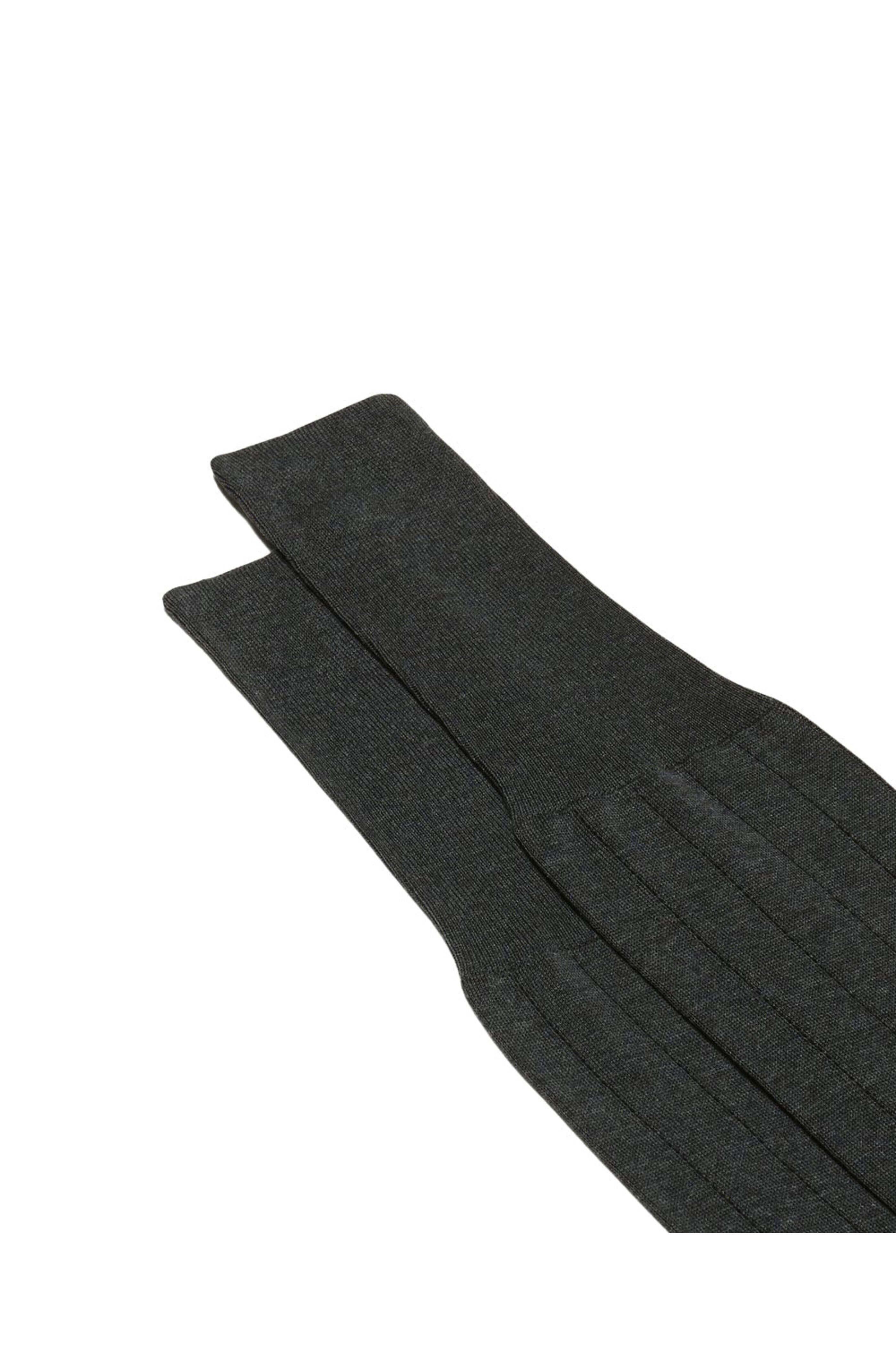 Bresciani srl - Vertical Striped Over the Calf Socks in Anthrocite