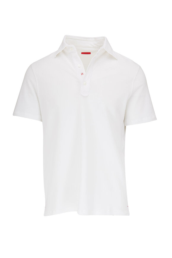 Isaia - White Washed Piqué Polo